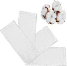 4 Small Pcs Organic Cotton Flannel for Castor Oil Pack Wrap. White