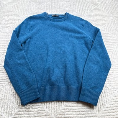 Banana Republic Crew Neck Sweater Medium Blue Merino Wool Blend Knit Basics Chic