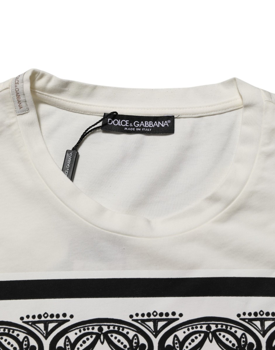 T-shirt Blanc Dolce & Gabbana Logo Brodé Taille 38 - Occasion Très Bon état