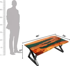 Custom Live Edge Wood and Epoxy Resin Table top