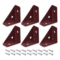 6 Stk Winkel-Eckwinkel, 38X19X38Mm Aus Kaltgewalztem Stahl Mit Schrauben (Braun)