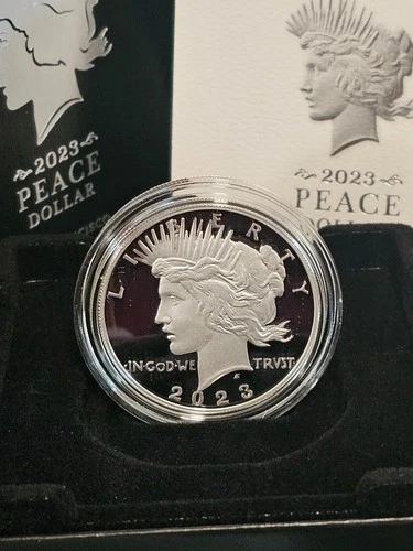 2023-S PEACE Silver Dollar $1 US Mint Proof Coin .999 Box & COA NEW 23XL