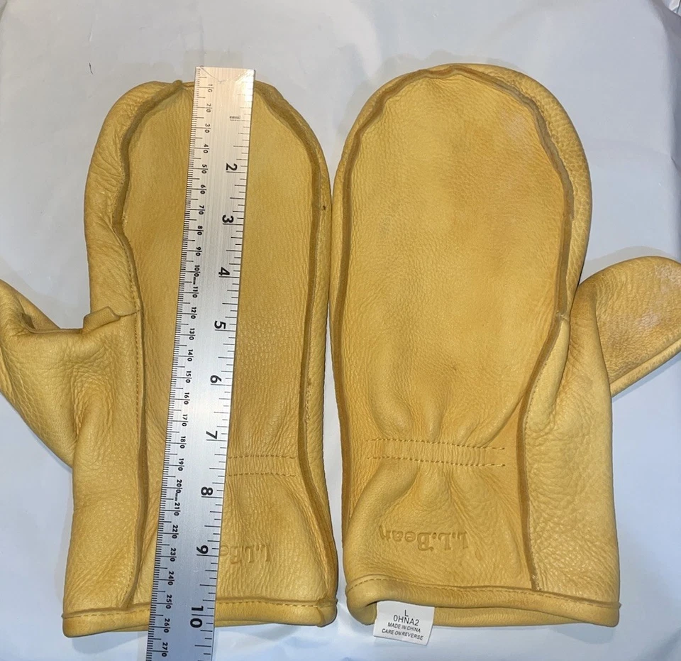 L. L. Bean Mittens Native 100% Deerskin Size Lrg Soft Leather Tan Ohna2 - Image 4 of 4