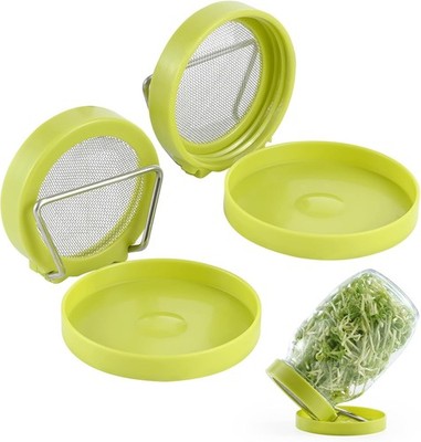 2 Set Seed Sprouter Kit for Wide Mouth Jars - Germination Tray with 316 Stainles