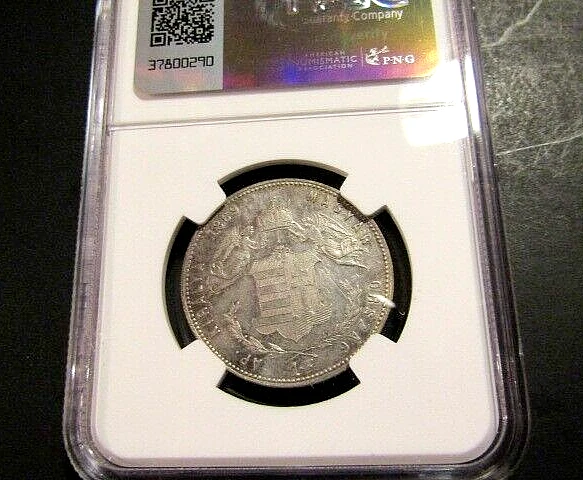 Hungary 1869-KB 1 Forint Graded NGC Au Silver Coin - Image 2 of 4