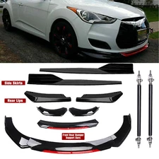 For Hyundai Veloster Front Rear Bumper Lip Spoiler Splitter Body Kit Side Skirt