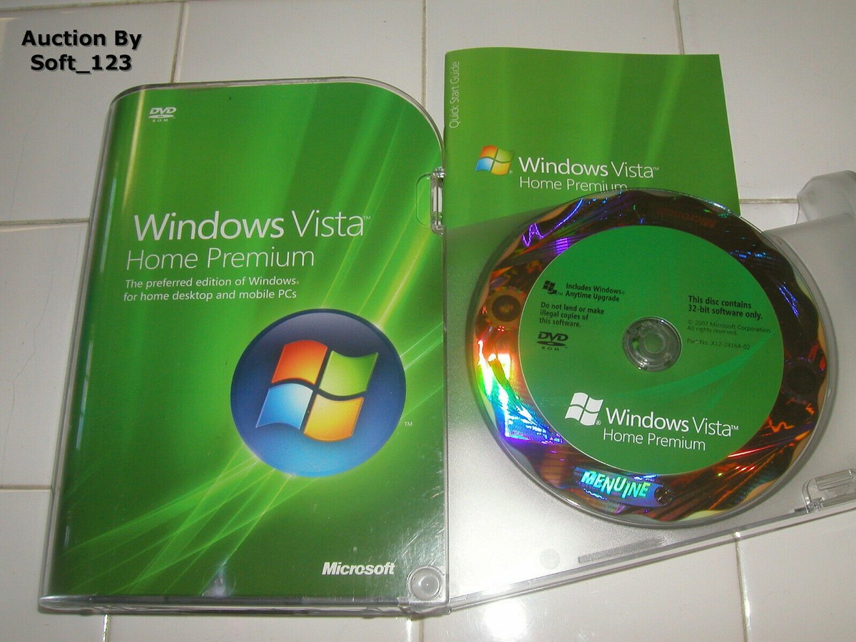 Microsoft Windows Vista Home Premium Full MS WIN 32 Bit DVD Microsoft Windows Vista Home Premium Full MS WIN 32 Bit DVD