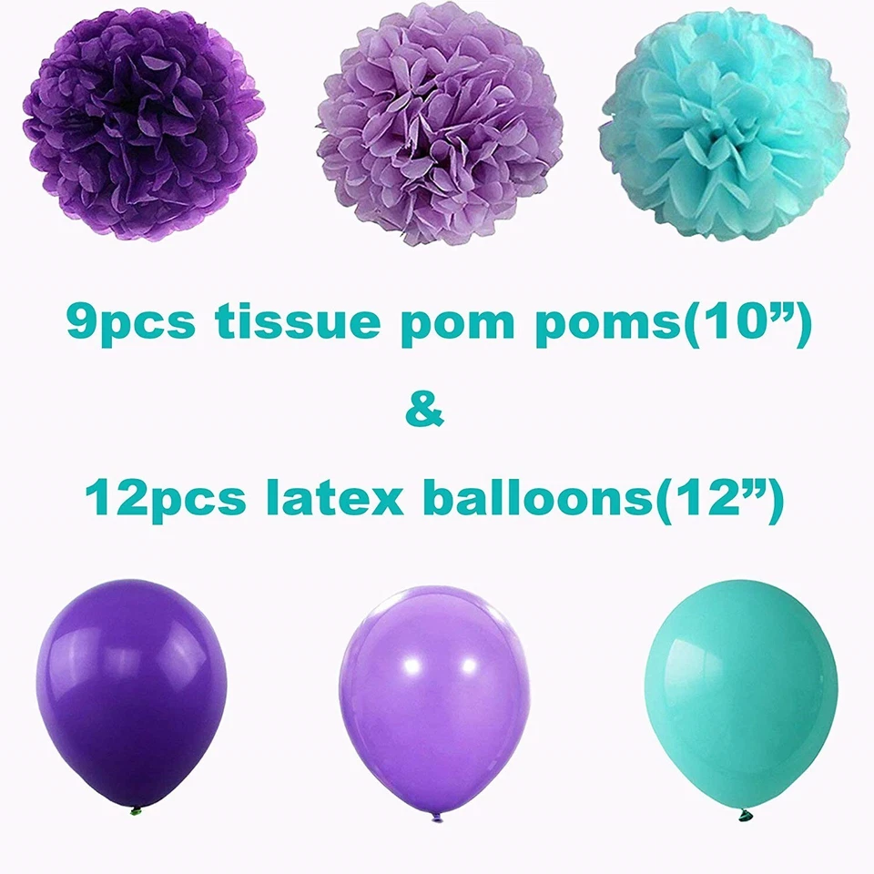 Mermaid Party Supplies Birthday Decorations for Girl's Party and Baby - Image 3 of 4