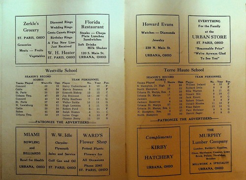 Champaign County Ohio 1943 Official Program Basketball Tournament High School - Picture 8 of 11