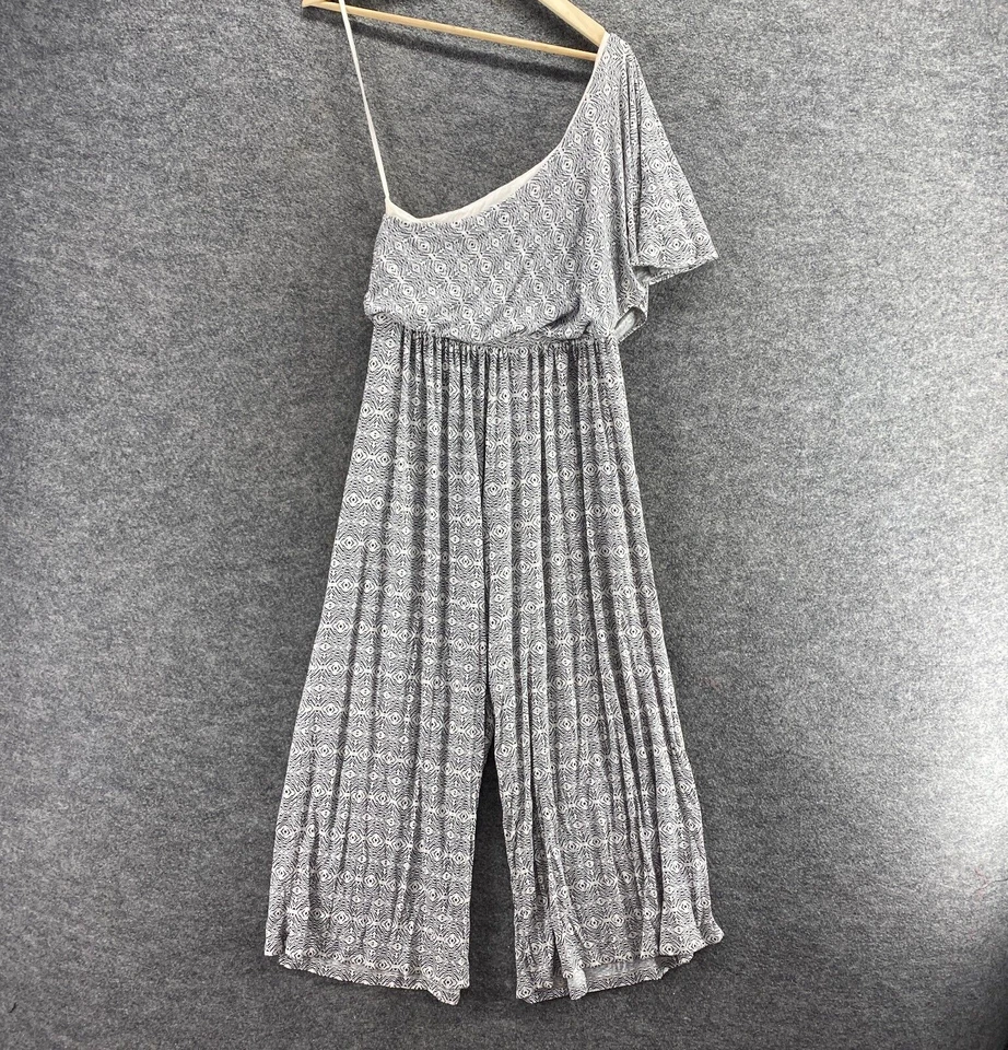 Mono Maeve Mujer S Pequeño Blanco Geométrico Un Hombro Manga Corta Forrado Foto 2 de 4