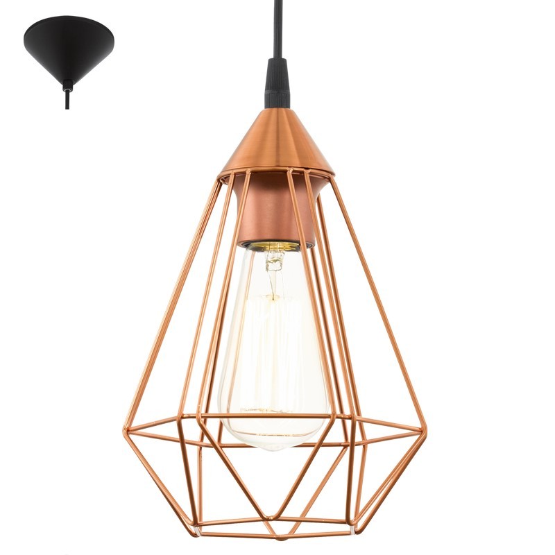 Lampadario Vintage Rame e Nero GL1126 | Illuminazione Retrò 1 Luce