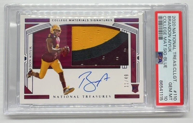 Brandon Aiyuk Panini National Treasures Collegiate #110 Autograph College Material Blue