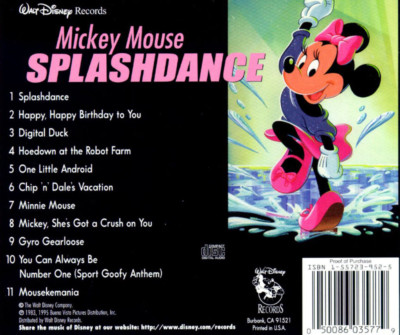 NEW Mickey Mouse 1980s Splashdance CD 1995 Walt Disney Records