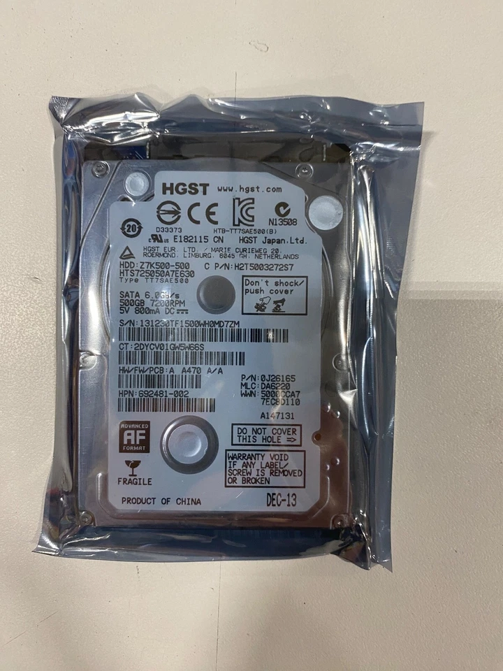 692481-002 HP 500GB 7.2K SATA 6Gbps 32MB 2.5” HDD 761983-001 761771-001 0J26165 - Image 2 of 3