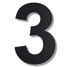 12 Inch Modern Floating House Numbers Stainless Steel Home Address Number 3