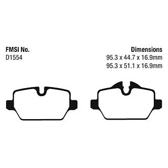 Pastillas de freno traseras EBC Redstuff cerámica bajo polvo para 11-16 Mini Cooper Countryman Foto 4 de 4
