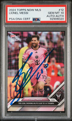 2024 Topps NOW Lionel Messi Signed Inter Miami #12 PSA GEM MINT 10