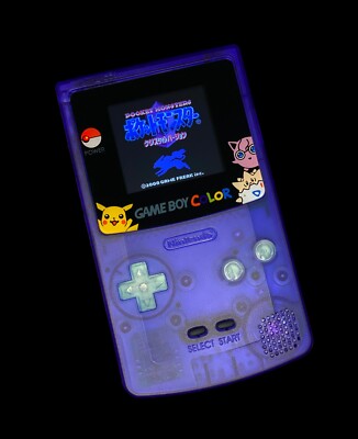 Nintendo Game Boy Color GBC System Backlight Backlit Brighter TFT Clear  Purple