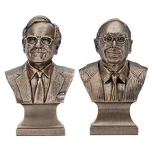Warren Buffett & Charlie Munger Bust Statue Sculpture Berkshire Hathaway Gift