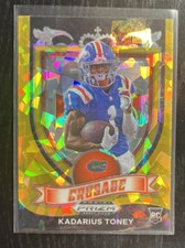 Kadarius Toney 2021 Prizm Draft Picks Crusade Gold Cracked Ice Rookie RC #176