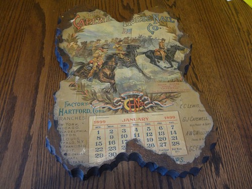CAPEWELL HORSE NAIL CO. JANUARY 1899 WOOD SLAB SHELLAC CALENDAR PRINT ~FAST S/H~ - Bild 10 von 12