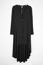 ASOS - Black Jersey Dress, UK 10, hi-low, new but with replaced buttons