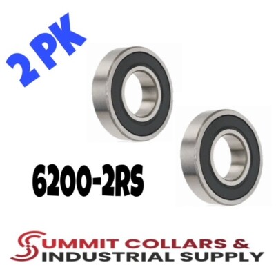 6200-2RS C3 EMQ Premium Rubber Sealed Ball Bearing, 10x30x9, 6200RS (2 QTY)