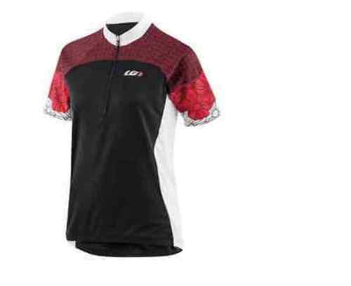Louis Garneau, Black/ Red, Medium, WOMEN'S PHENICIA CYCLING JERSEY - Picture 1 of 2