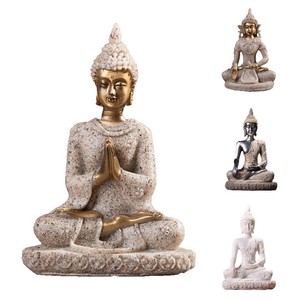 Home Decor Sandstone Figurine Buddha Statue Buddhism Sculpture