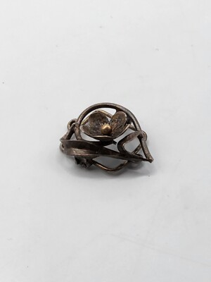 Coulant De Sautoir Art Nouveau 1900 - Argent Massif, Motif Pensée, Style Jugendstil