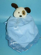 Baby Essentials Dog Rattle Eye Patch Security Blanket Plush Satin 2010 Lovey 14"