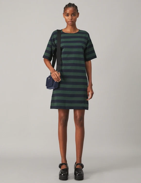 Abito Tory Burch in jersey a righe taglia L 10 12 (nuovo con etichette) 298€