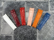 20mm Leather Strap White Red Orange Blue Watch Band for Rolex Daytona Regular