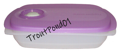 Tupperware Crystalwave Microwave Bowl Rectangular Container Purple Silicone Vent