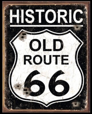 Historic Old Route 66 - Weathered Wall Art