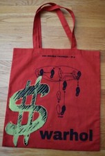 Andy Warhol Red Tote Bag Hand Silk Screened Dollar Sign Dance Diagram Art Museum