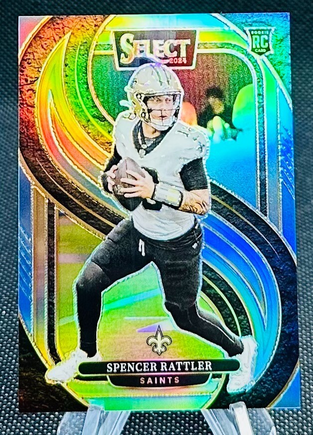 2024 Panini Select Premier Level Light Blue Prizm Spencer Rattler Rc 18/99 Jsy #