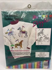 Dizzle Fashion Transfer Carousel Horse Circus Animals Pre-Shaded 52093 1991 New!