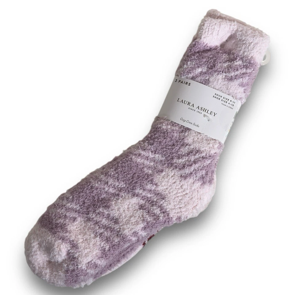 Calcetines Deportivos Laura Ashley 3 Pr Para Mujer Cálidos Corazones Difusos Blanco Rosa Talla 4-10 Foto 2 de 4