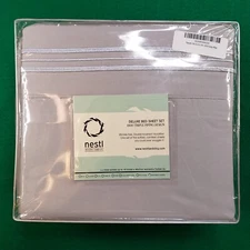 New Nestl Sheet Set Split King Silver Gray Wrinkle Free Microfiber