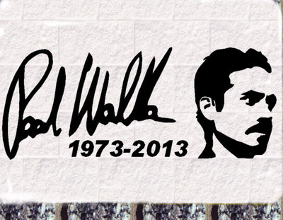 Paul Walker Autogramm  Aufkleber Car Sticker Fast and Furious RIP silhouette -