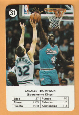 LaSalle Thompson Sacramento Kings 1988 Fournier NBA Estrellas #31 Texas 8U