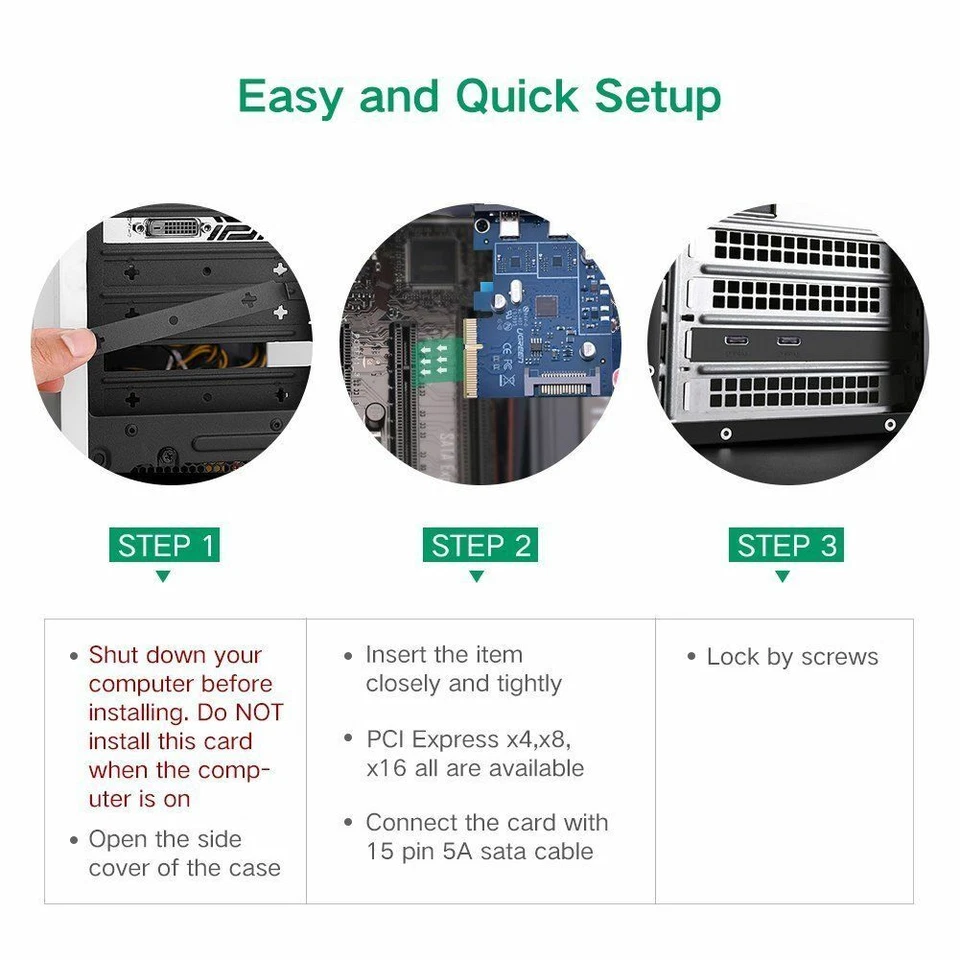 Scheda PCI-Express 2 Porte USB 3.1 Type C Gen 2 Scheda di Interfaccia USB - Immagine 4 di 4