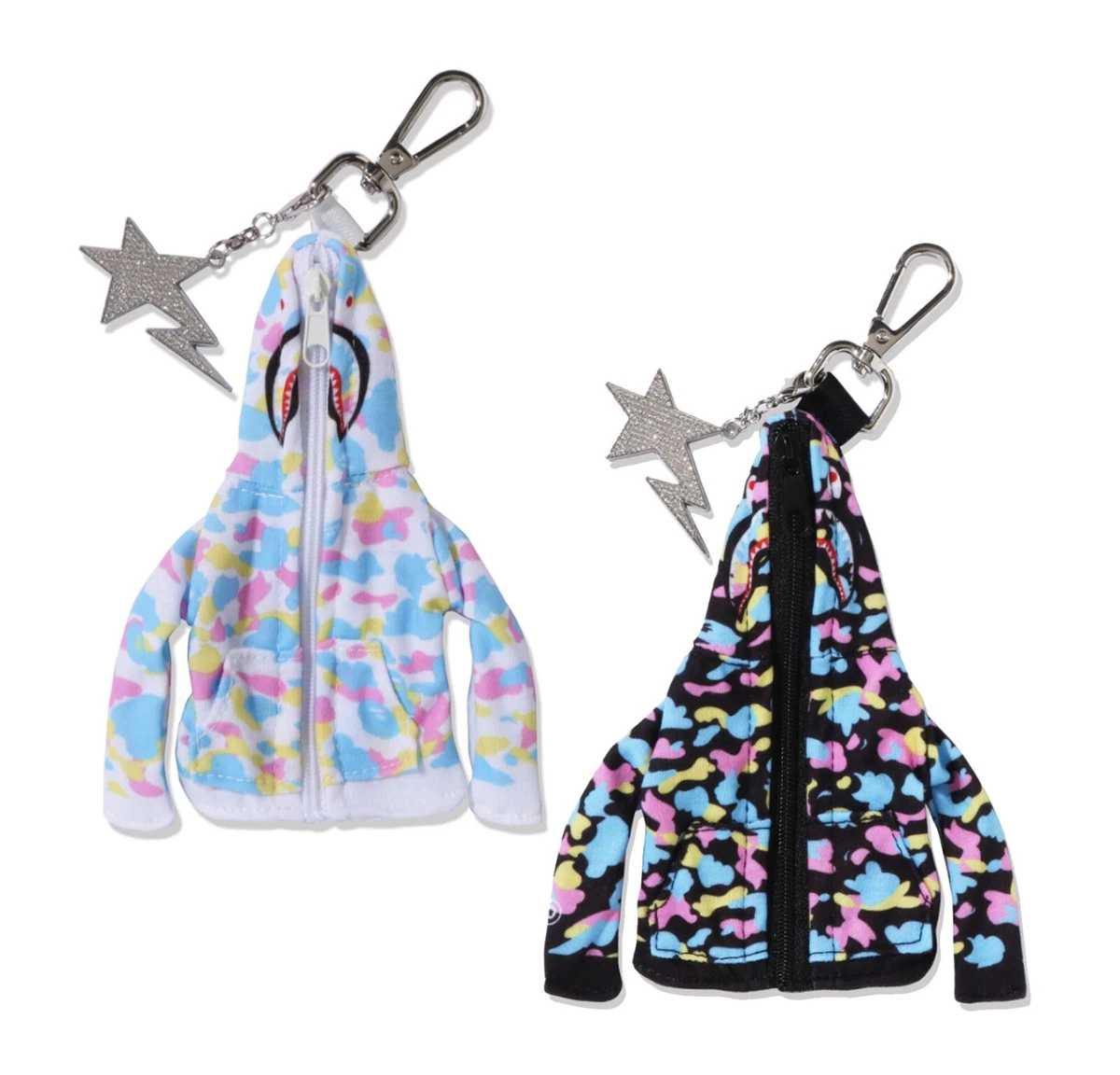 A BATHING APE Goods SHARK FULL ZIP HOODIE KEYCHAIN NEW MULTI CAMO