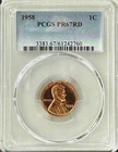 1958 PROOF LINCOLN CENT PCGS PR67 RD, LIGHT CAMEO CONTRAST OBVERSE & REVERSE
