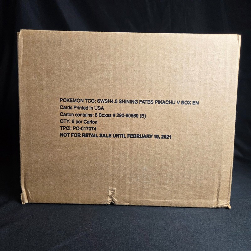 Sealed Pokémon TCG Shining Fates Collection Pikachu V Box Case SWSH4.5
