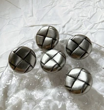 5pcs 20mm Dark vintage silver round metal clothing shank buttons  sewing