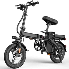 Foldable Electric Bike for Adults, 14" Folding E-Bike with 500W Peak Motor, Elec