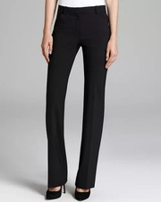 Theory Max 2 Urban Wool Blend Straight Pants Black Women 8 Career Office USA