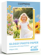 Glossy Photo Paper, Premium 4x6 Photo Paper 200 GSM/54 LB, 100 Sheets for Dye...